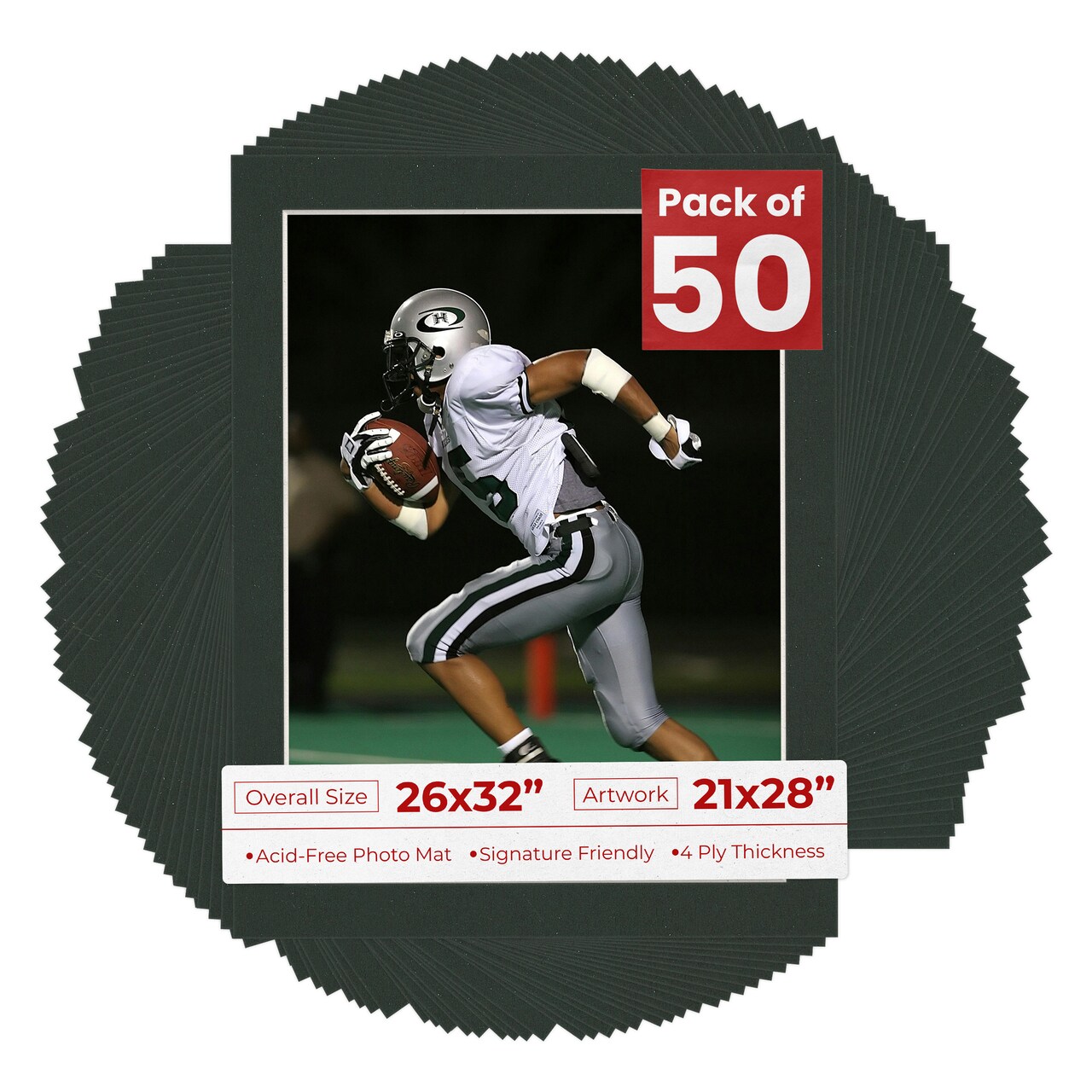 Textured Black Mat Board for 26x32 Frames - Fits 21x28 Photos